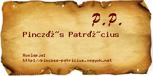 Pinczés Patrícius névjegykártya